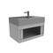 Castello Usa Amazon 30-inch Gray Right Vanity Set with Gray Top and Gold Handles CB-MC-30G-GLD-2056R-GR - alternate 2